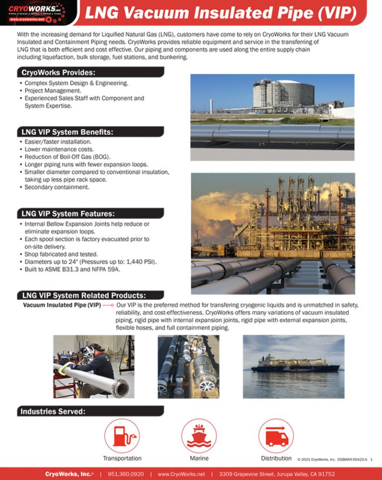LNG Vacuum Insulated Pipe (VIP)